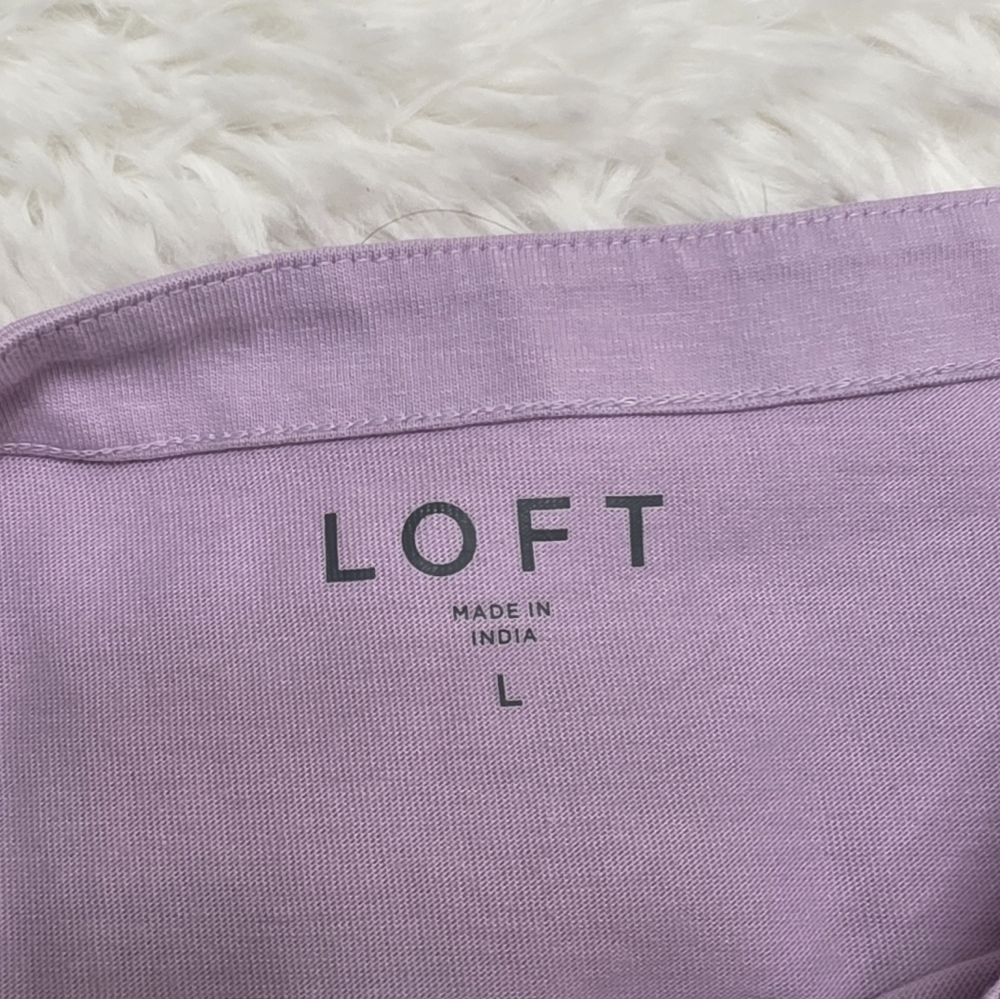 LOFT Light Purple Long Sleeve Shirt. Size L - Picture 2 of 4